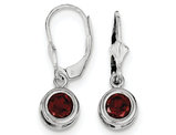2.00 Carat (ctw) Red Garnet Drop Earrings in Sterling Silver